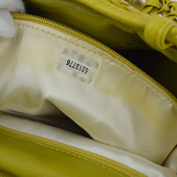 Top Quality Chanel Green Lambskin Braided Shoulder Bag