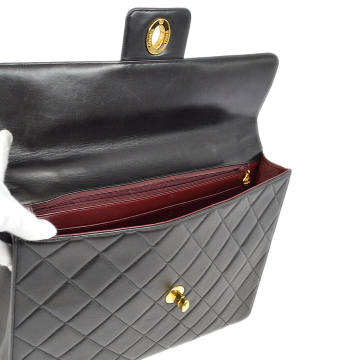 Top Quality Chanel Black Lambskin Briefcase Business Handbag