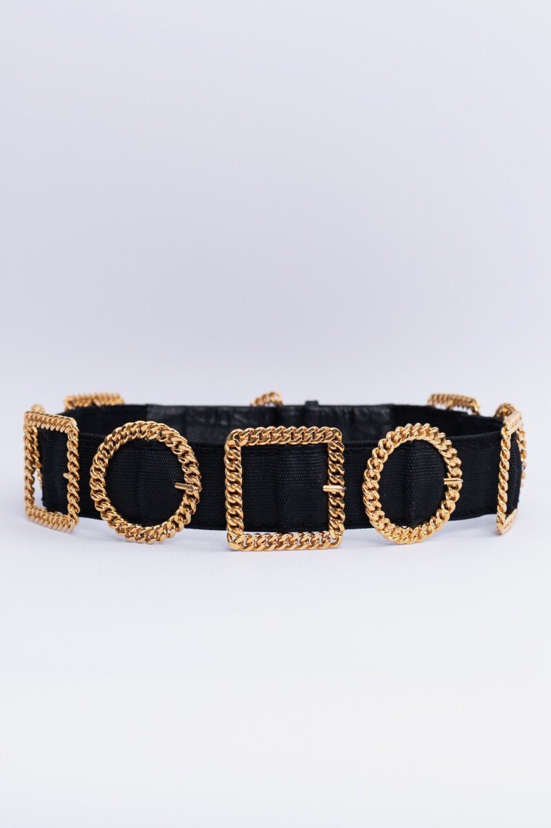 Ceinture noire et dor√©e Chanel