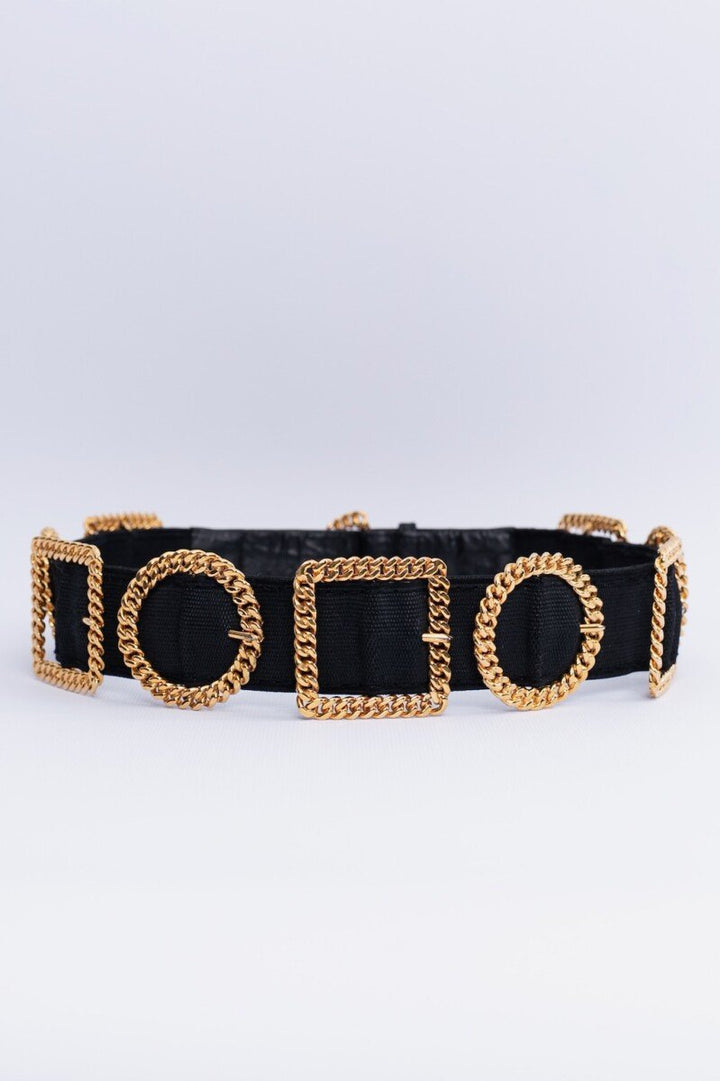 Ceinture noire et dor√©e Chanel