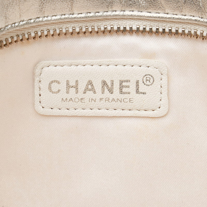 Top Quality Chanel New Label Line Porch ilver White Nylon Leather  CHANEL