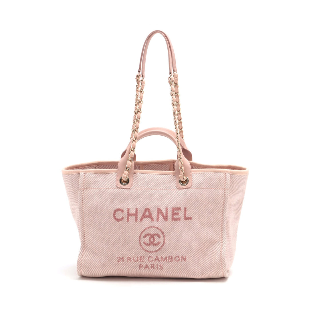 Top Quality Chanel DOUVILLE GM Stretch x Canvas 2WAY Handbag Pink Gold