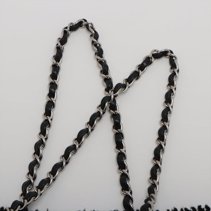 Top Quality Chanel Coco Vinyl Leather Tote Bag Black Silver Gold  13th
