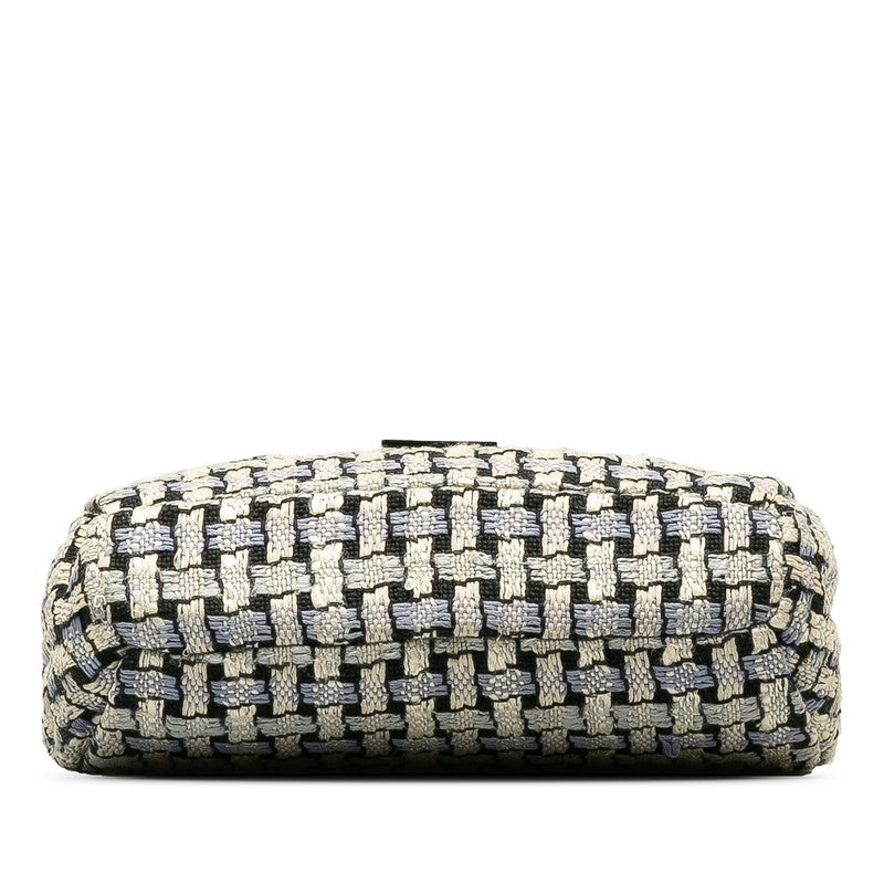 Top Quality Chanel Wild Stitch Flap Bag in Tweed Wool White Blue
