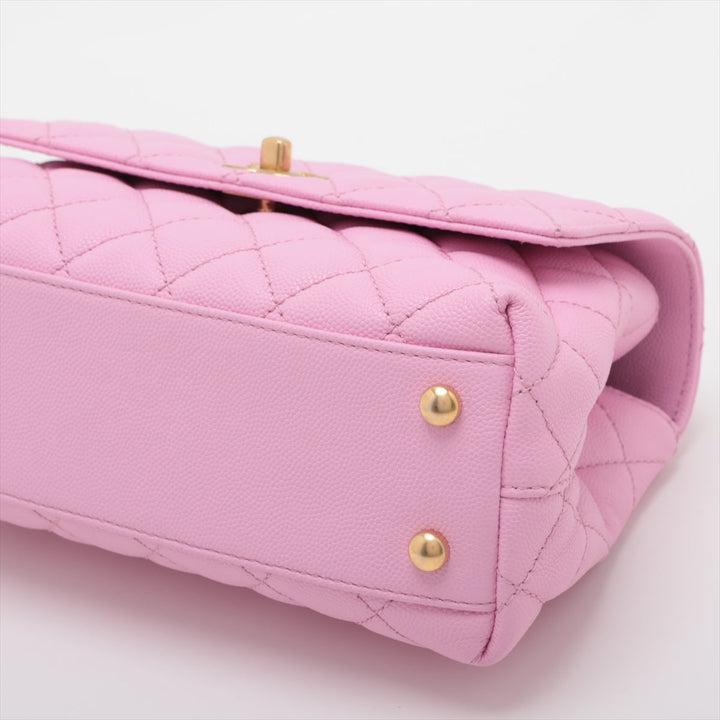 Top Quality Chanel Coco Handle 24 XS Caviar S 2WAY Handbag Pink Gold  A92990