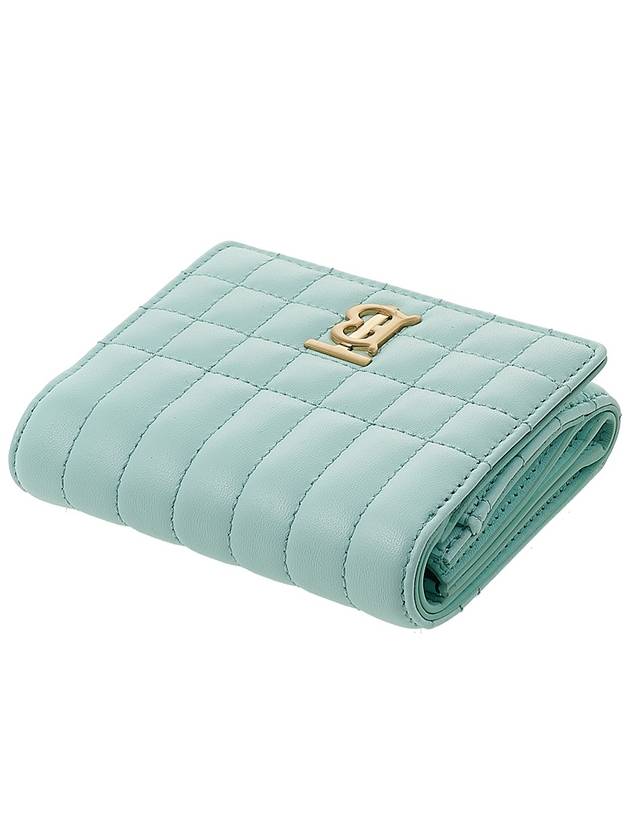 Burberry Lola Quilted Tri-Fold Half Wallet Blue