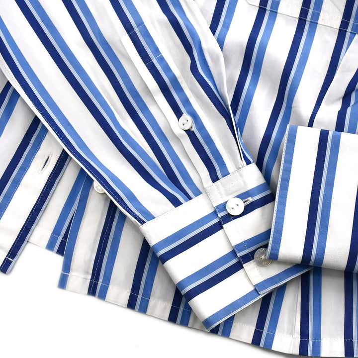 Top Quality Chanel Shirt Blouse White Blue