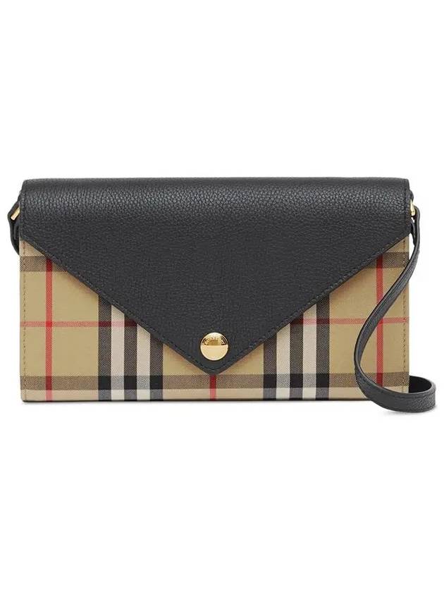 Burberry Detachable Strap Vintage Check Long Wallet Beige
