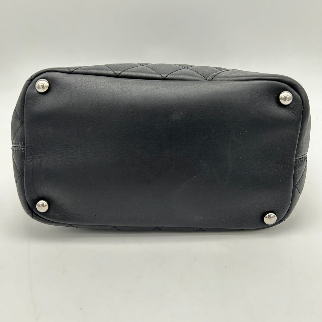 Chanel Cambon Ligne Black Calfskin Tote Handbag