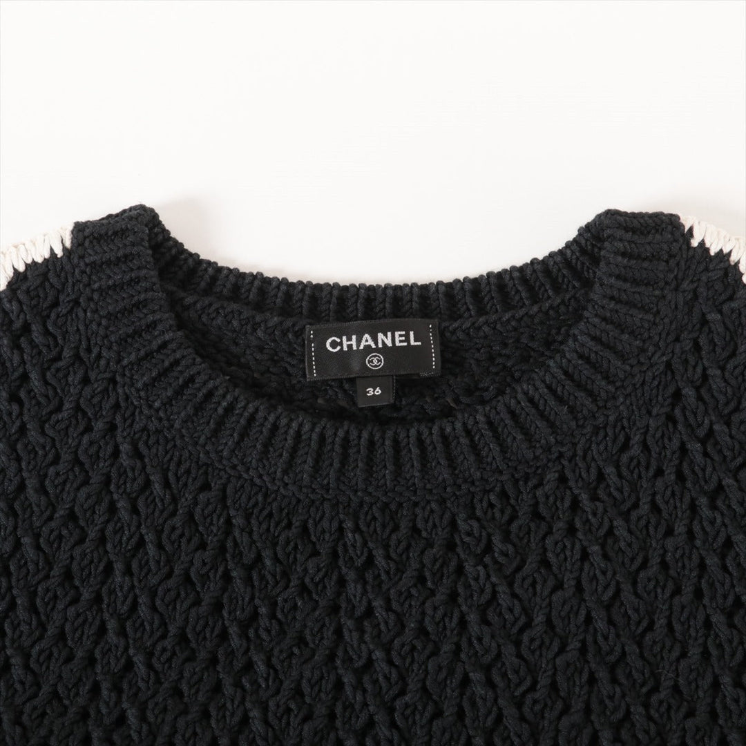 Top Quality Chanel Coconut Button P72 Silk e One Piece 36  Black