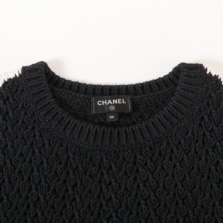 Top Quality Chanel Coconut Button P72 Silk e One Piece 36  Black