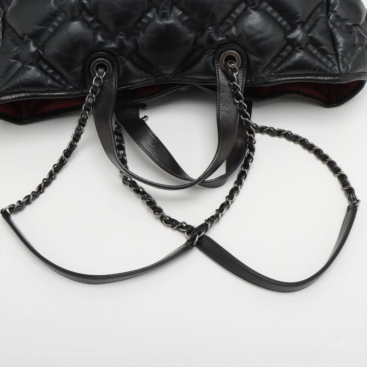 Top Quality Chanel Bubble Kilt Leather Chain Top Bag Black Gummetal Gold  23rd