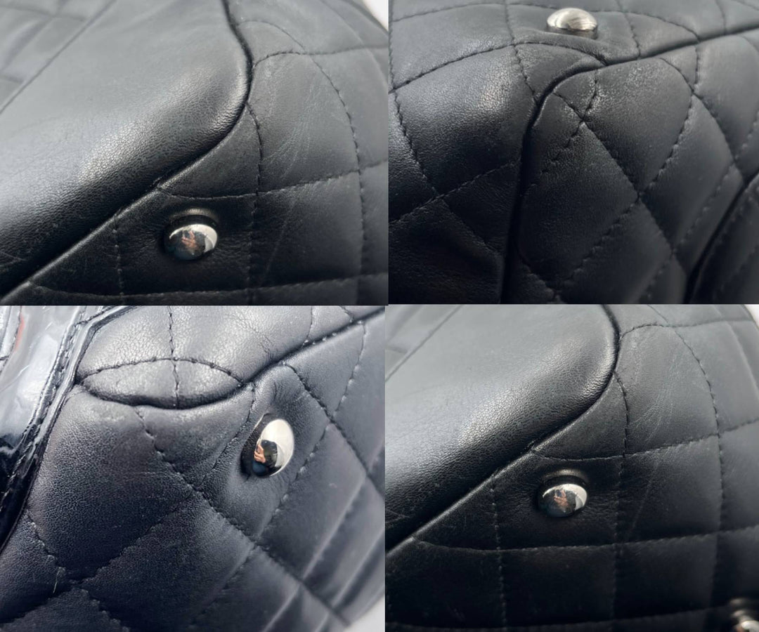Chanel Black Cambon CC Duffle Satchel Shoulder Bag