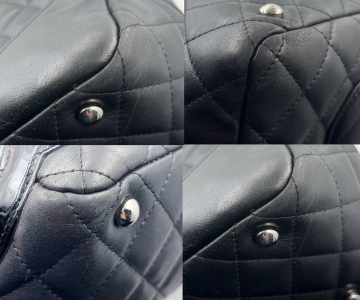 Chanel Black Cambon CC Duffle Satchel Shoulder Bag