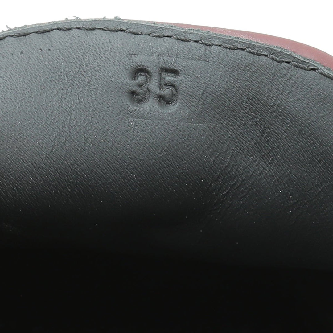 Bottega Veneta Burgundy Intrecciato Loafers 35