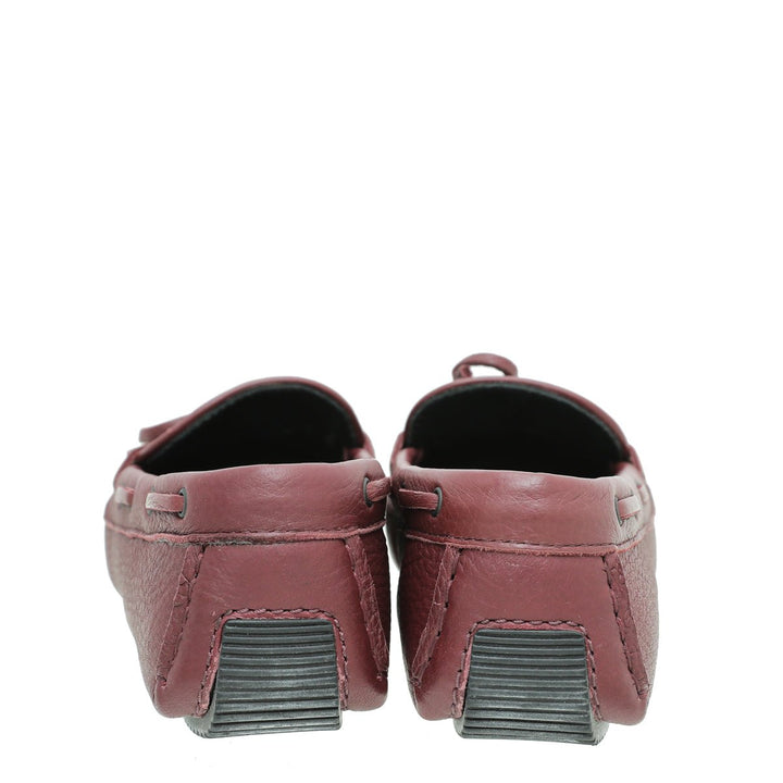 Bottega Veneta Burgundy Intrecciato Loafers 35