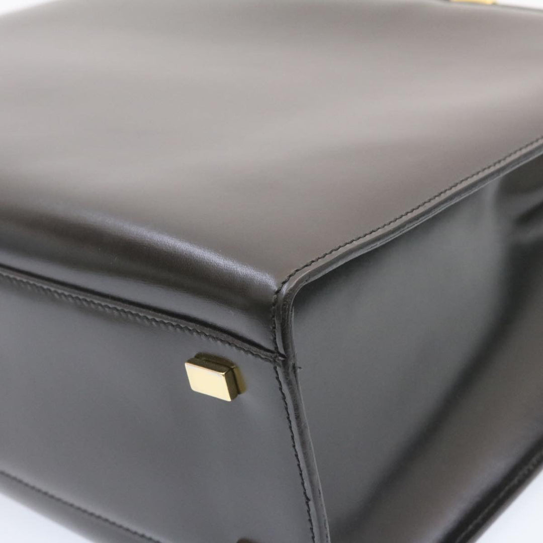 Celine Hand Bag 2way Black Gold Tone Auth am354b