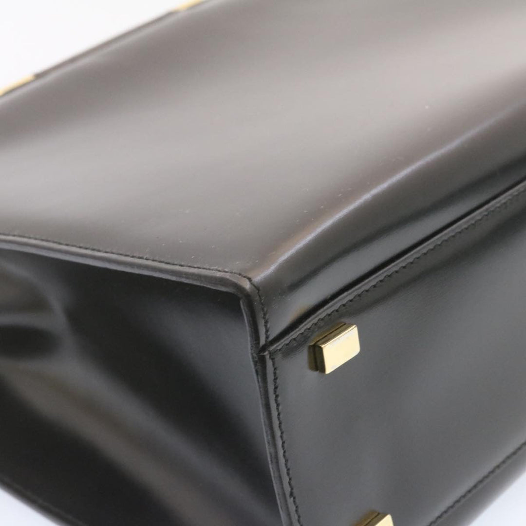Celine Hand Bag 2way Black Gold Tone Auth am354b