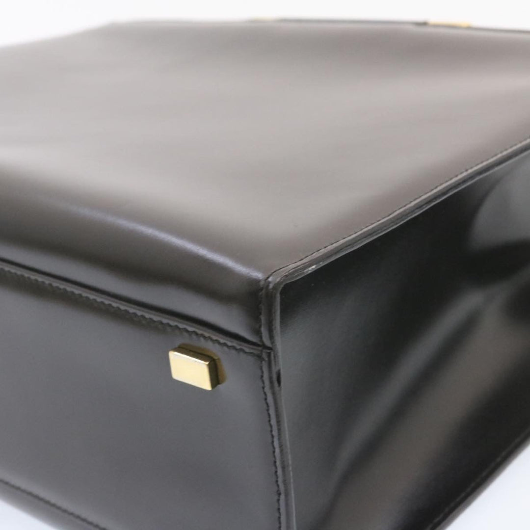Celine Hand Bag 2way Black Gold Tone Auth am354b