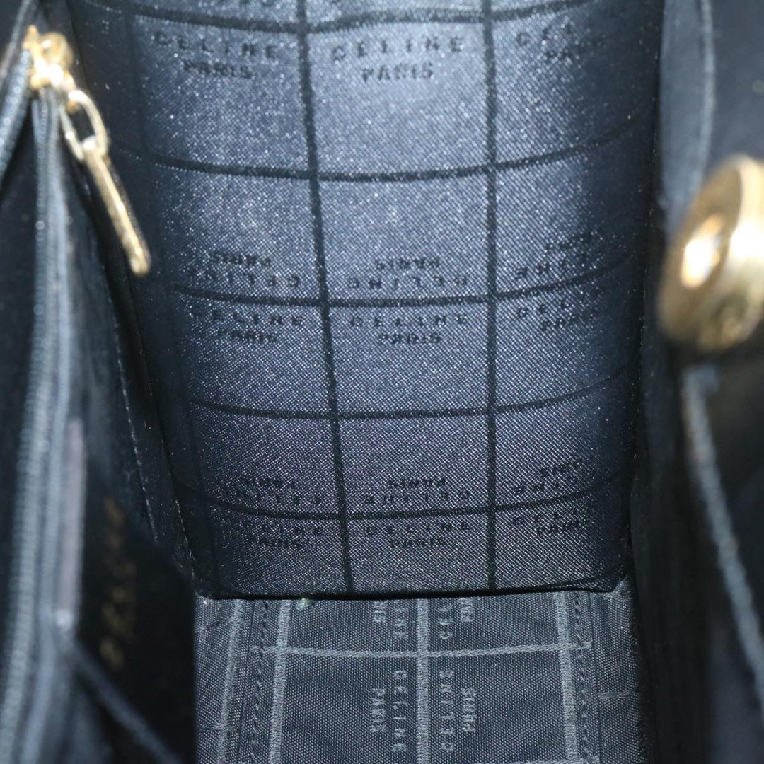 Celine Hand Bag 2way Black Gold Tone Auth am354b