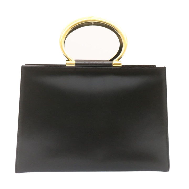 Celine Hand Bag 2way Black Gold Tone Auth am354b