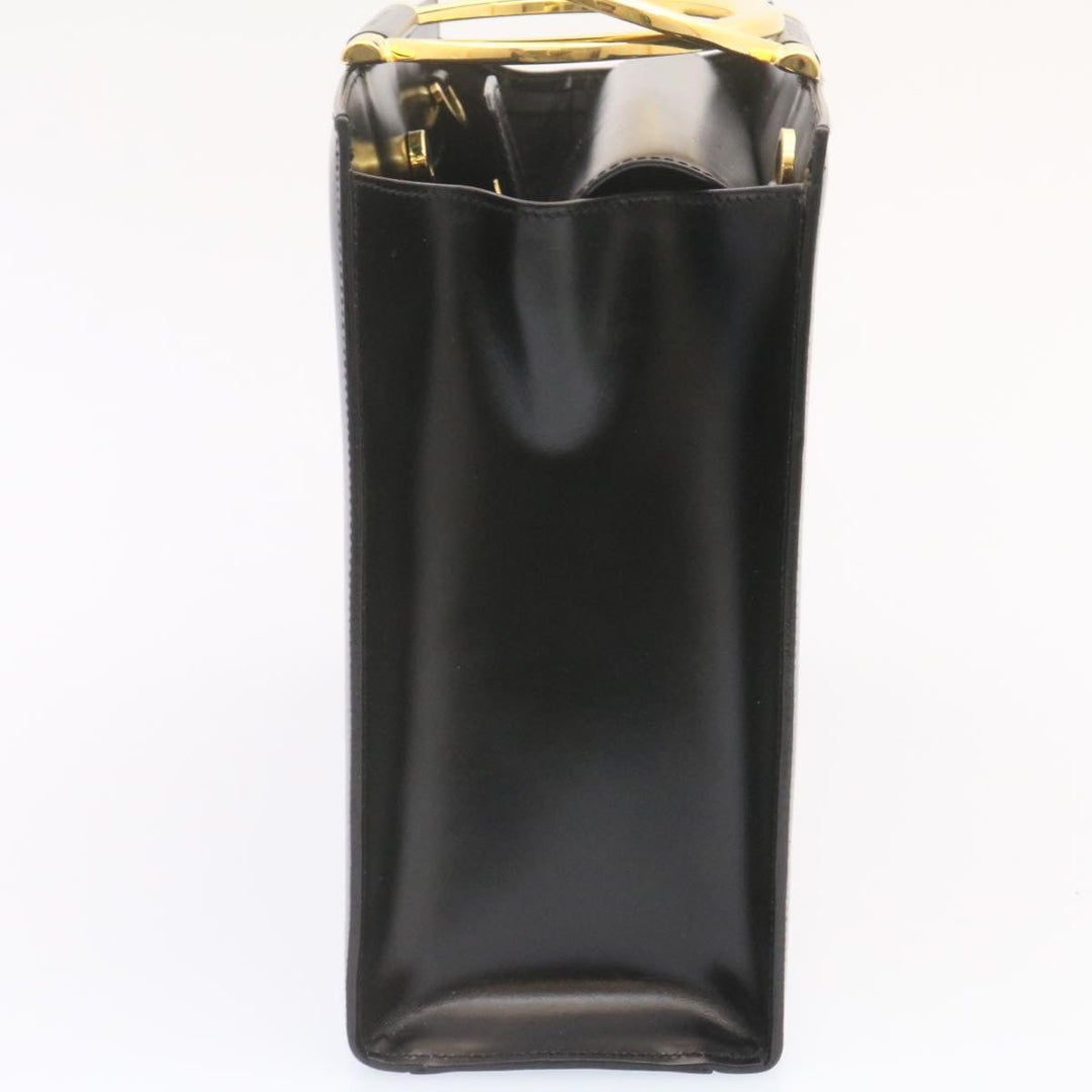 Celine Hand Bag 2way Black Gold Tone Auth am354b