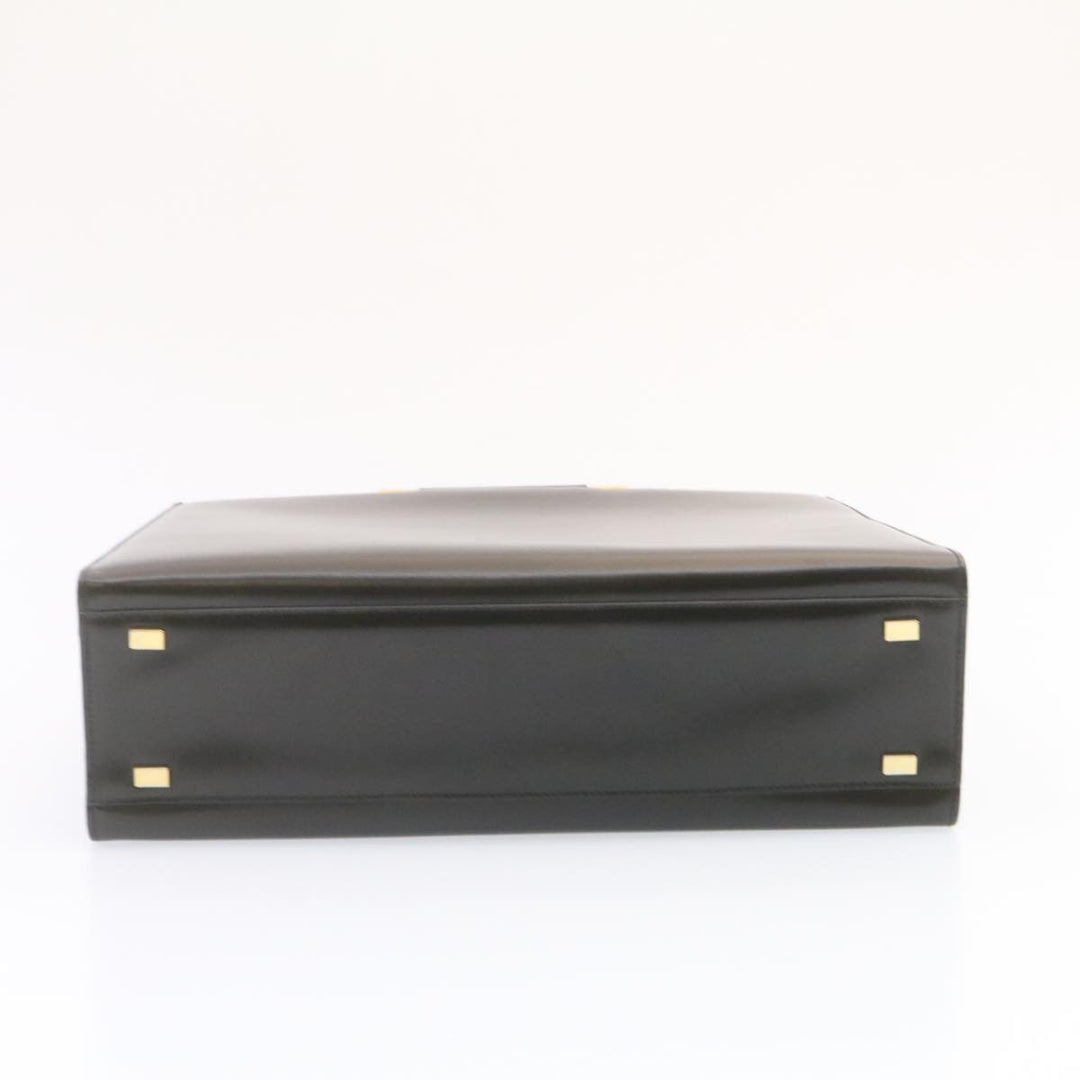 Celine Hand Bag 2way Black Gold Tone Auth am354b