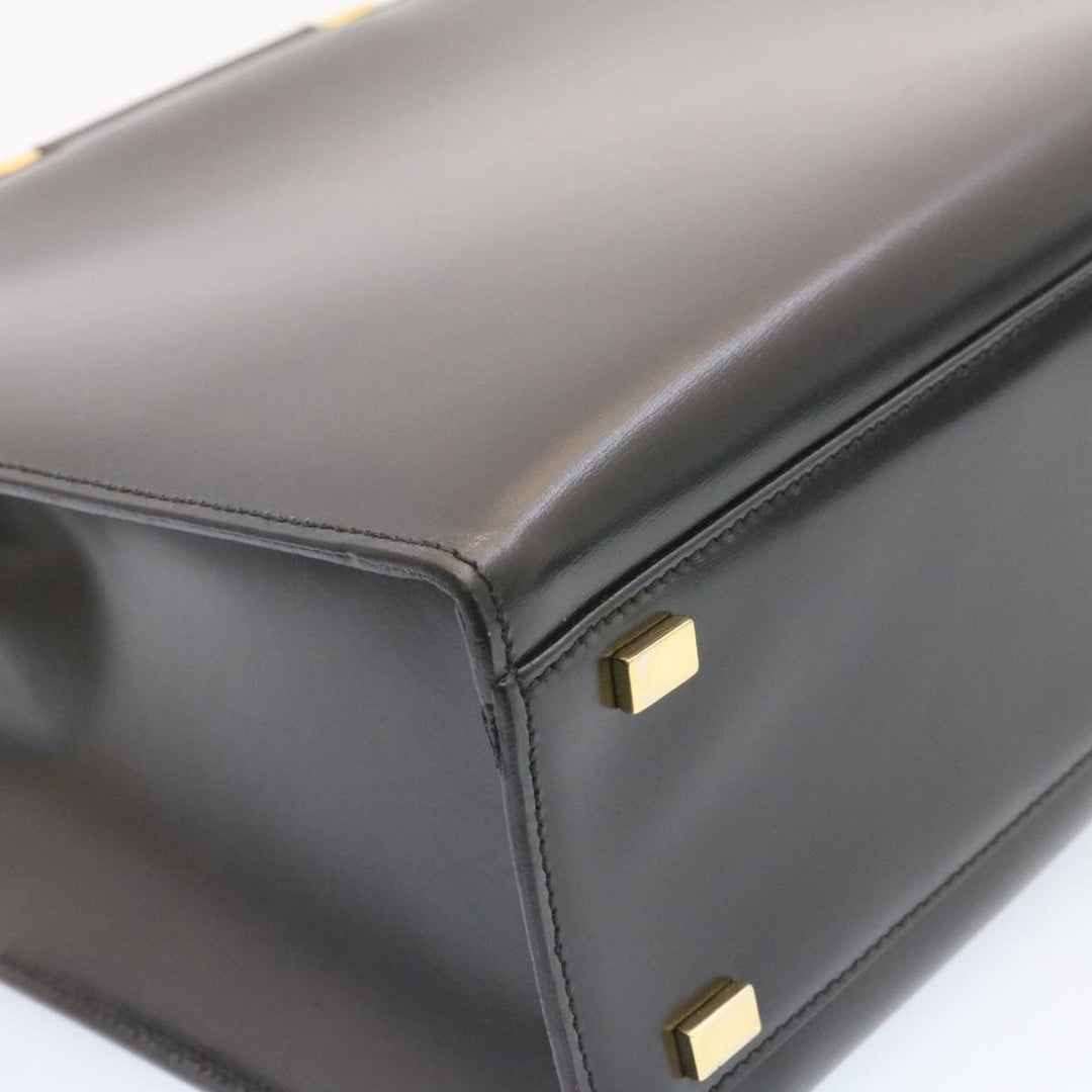 Celine Hand Bag 2way Black Gold Tone Auth am354b