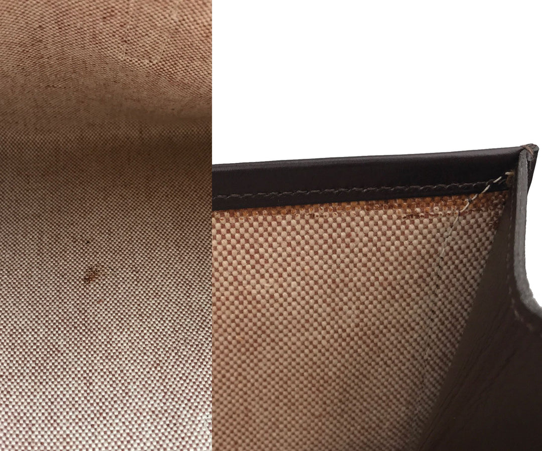 HERMES Dark Chocolate Brown Jige GM Large Clutch