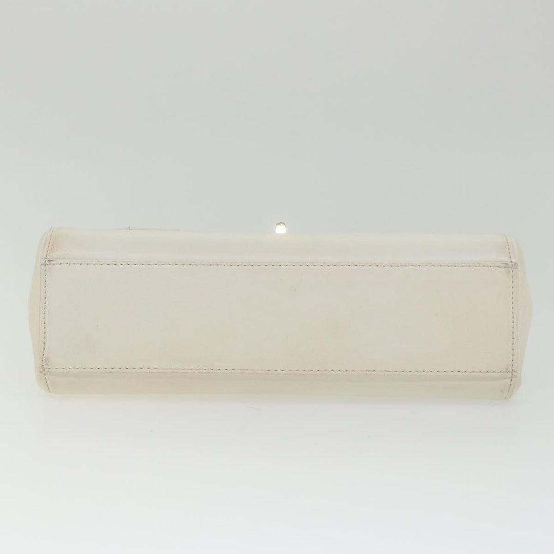 Chanel Choco Bar line Chain Shoulder Bag Leather White CC Auth bs10047