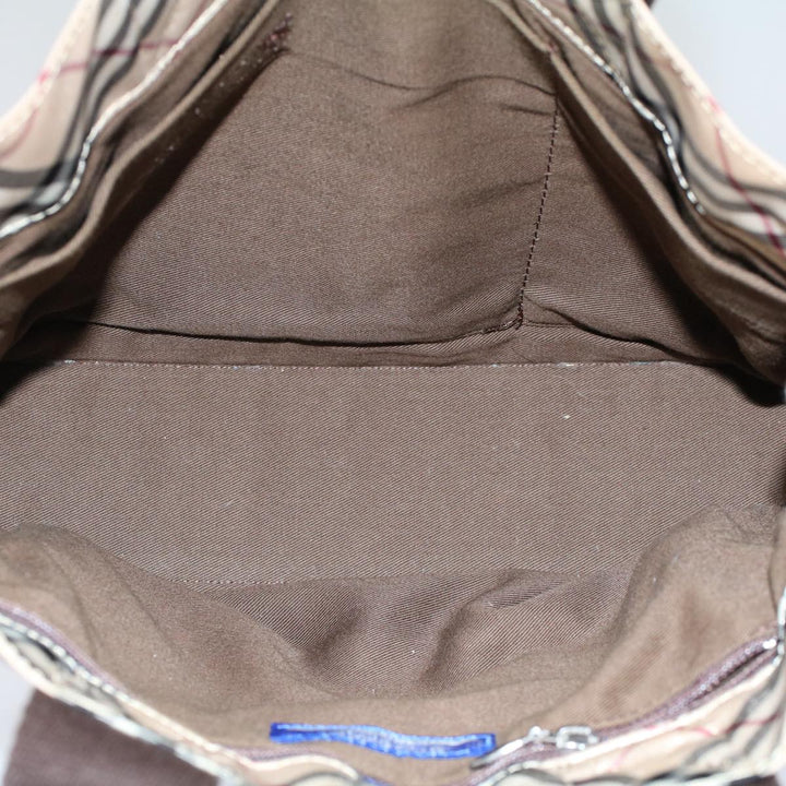 Burberry Nova Check Blue Label Hand Bag Canvas Beige Auth bs10057