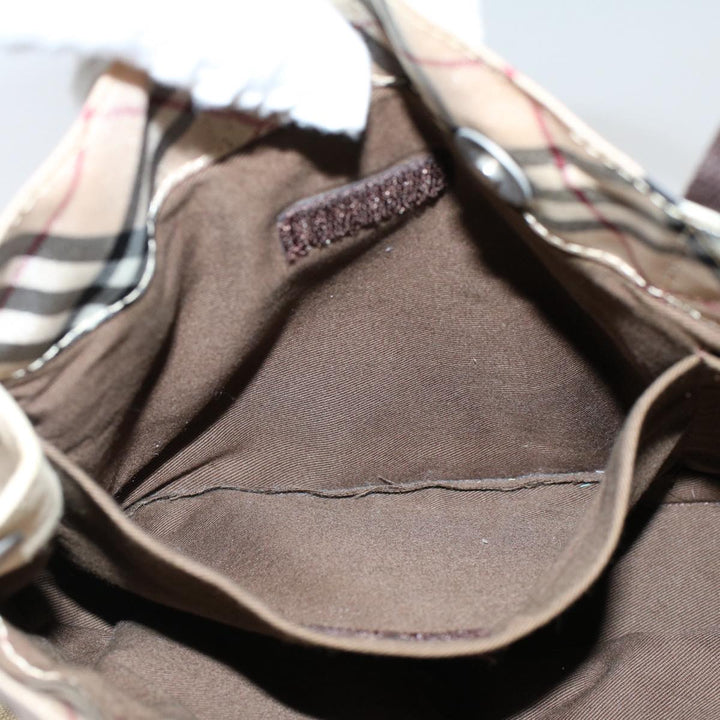 Burberry Nova Check Blue Label Hand Bag Canvas Beige Auth bs10057