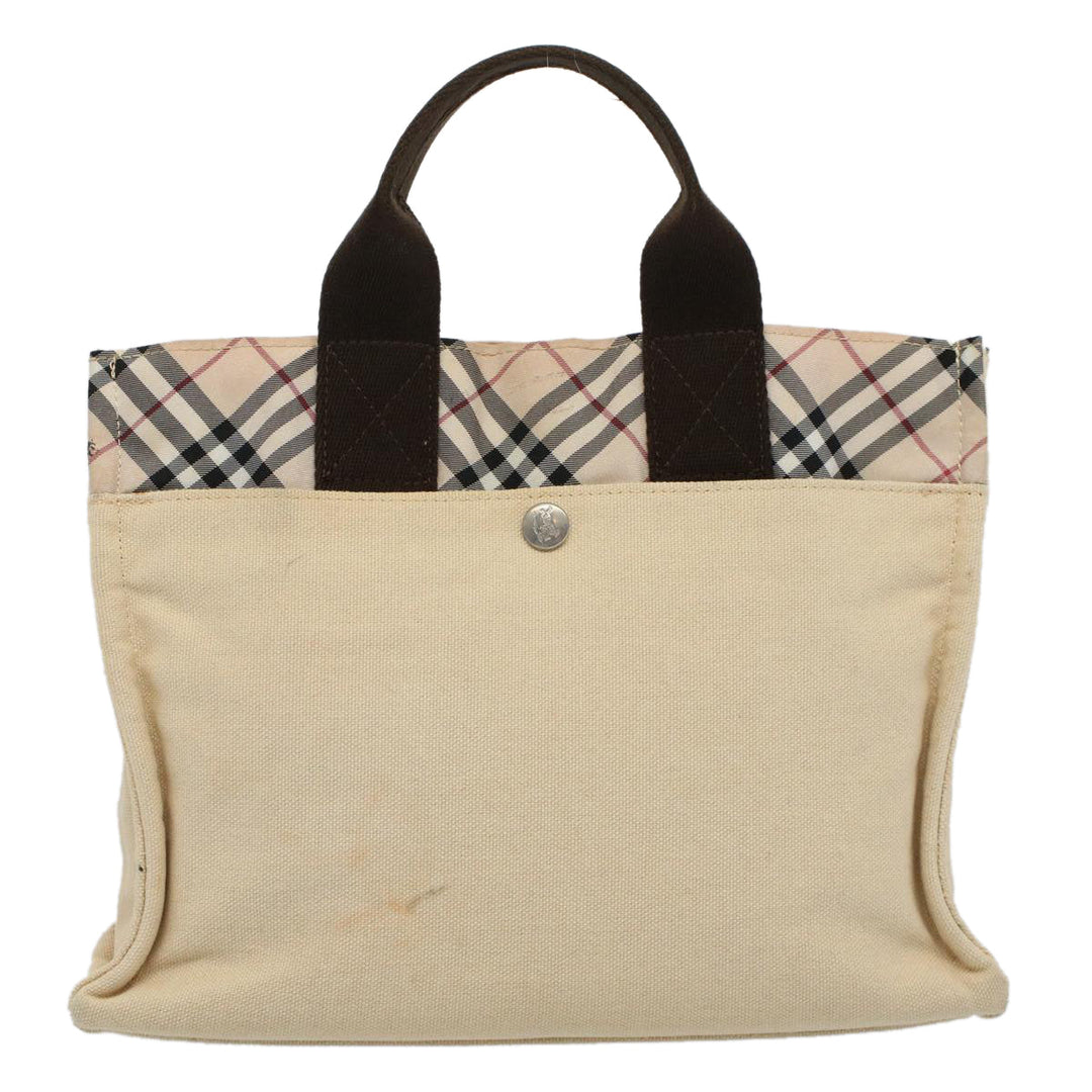 Burberry Nova Check Blue Label Hand Bag Canvas Beige Auth bs10057