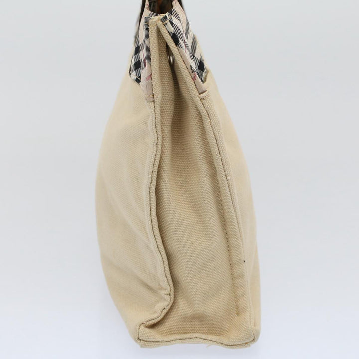 Top Quality Burberry Nova Check Blue Label Hand Bag Canvas Beige Auth bs10057