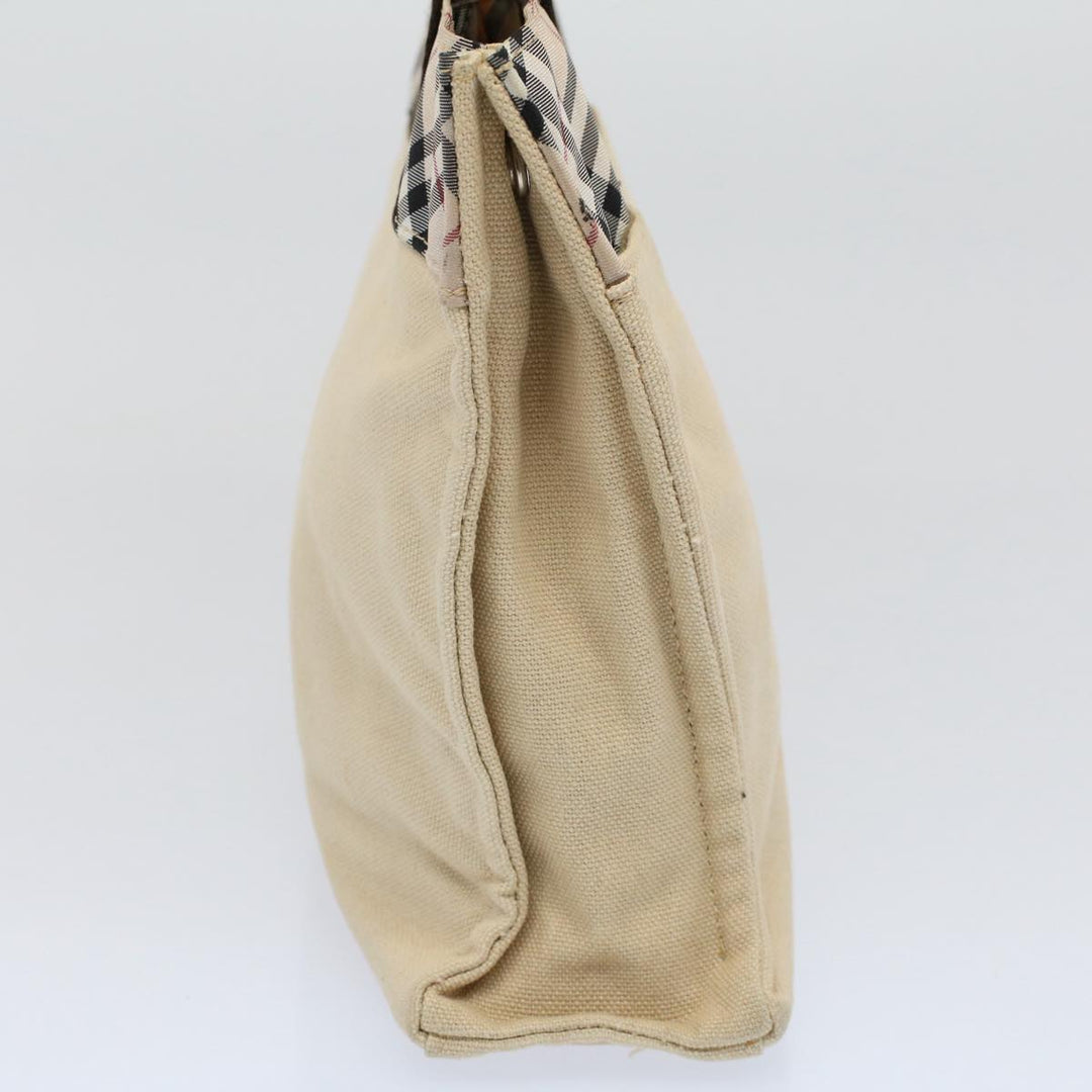 Burberry Nova Check Blue Label Hand Bag Canvas Beige Auth bs10057