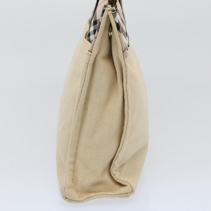 Burberry Nova Check Blue Label Hand Bag Canvas Beige Auth bs10057