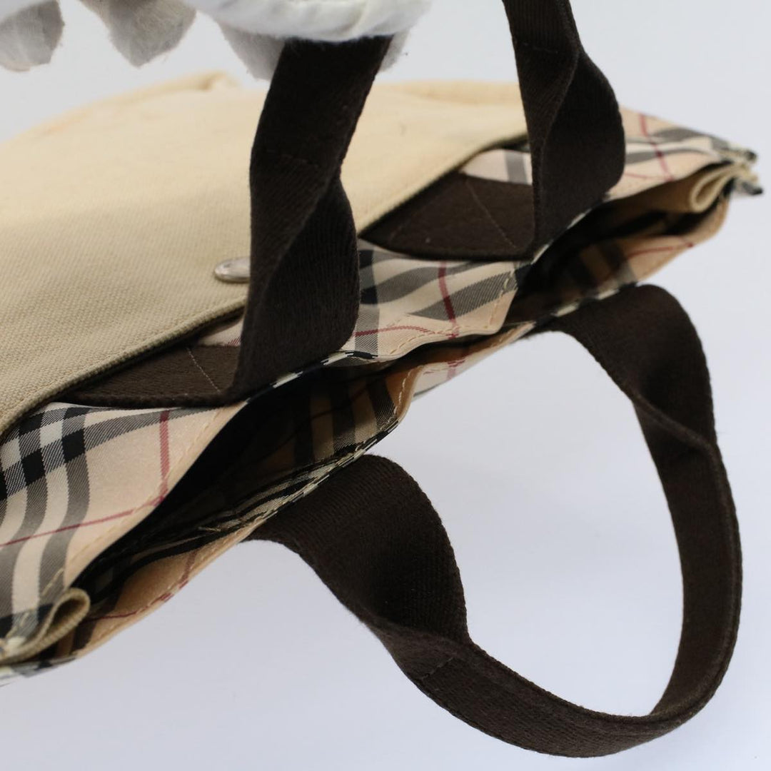 Burberry Nova Check Blue Label Hand Bag Canvas Beige Auth bs10057