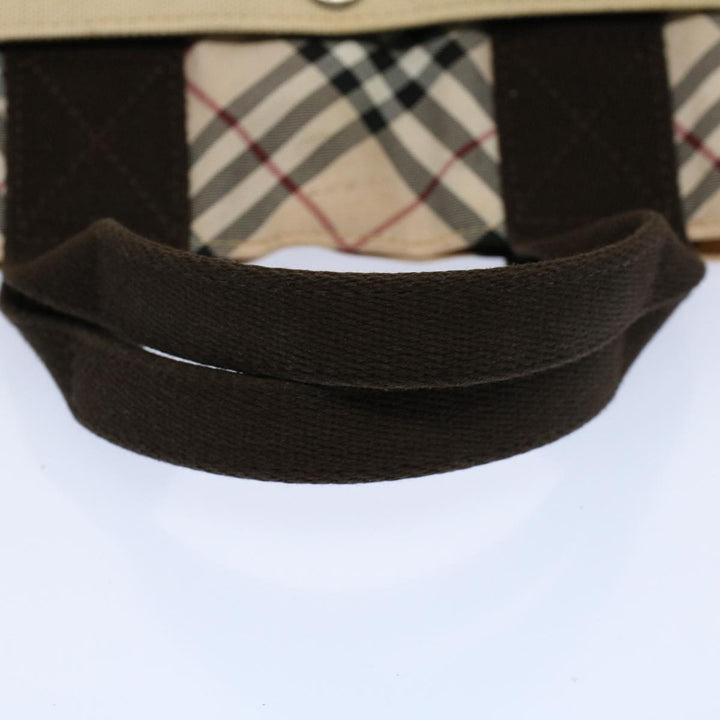 Burberry Nova Check Blue Label Hand Bag Canvas Beige Auth bs10057