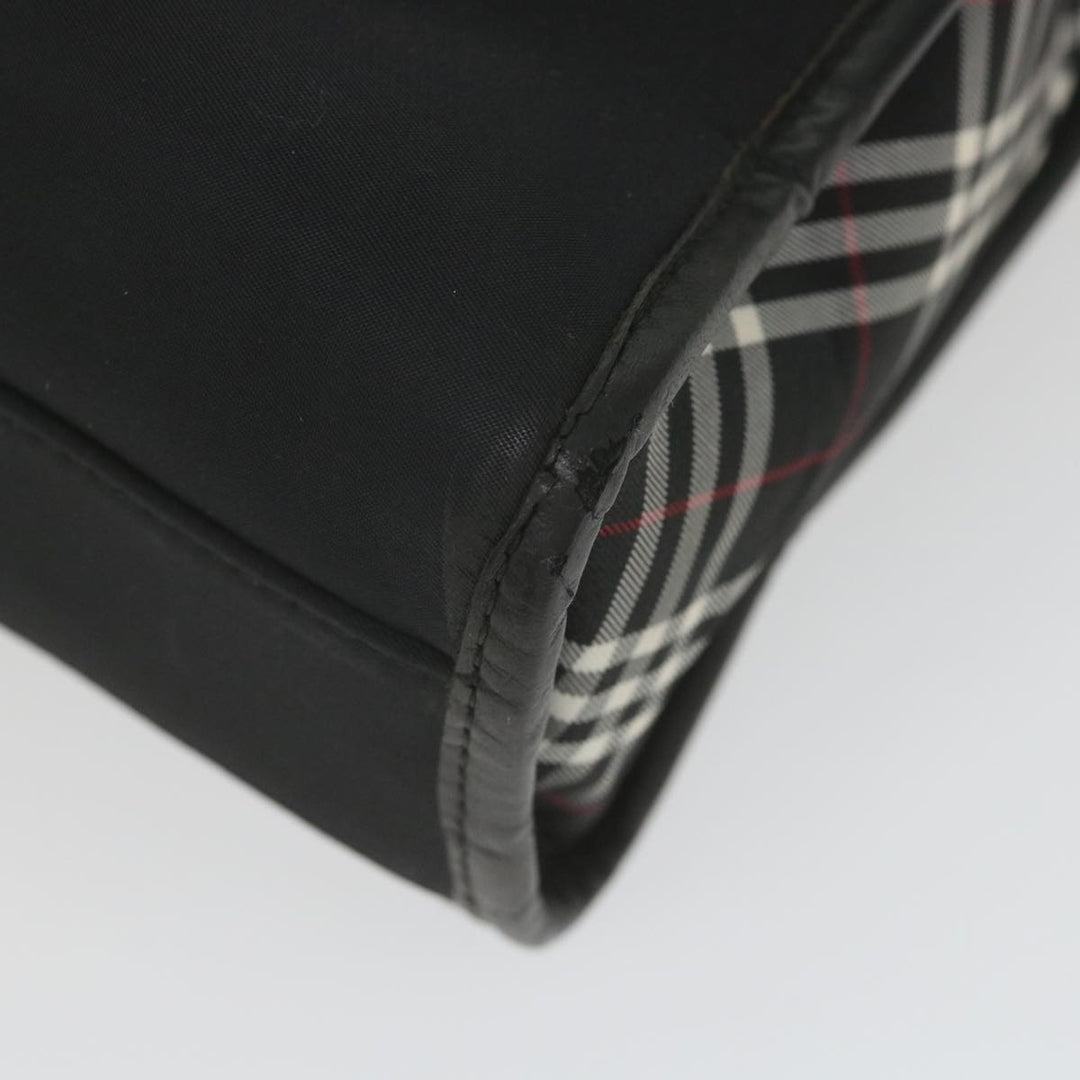 Burberry Black Label Hand Bag Nylon Black Auth bs10089