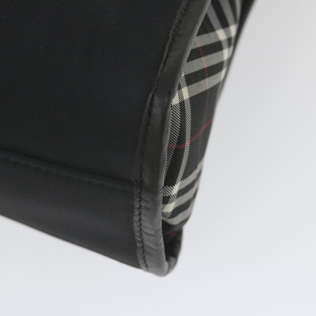 Burberry Black Label Hand Bag Nylon Black Auth bs10089