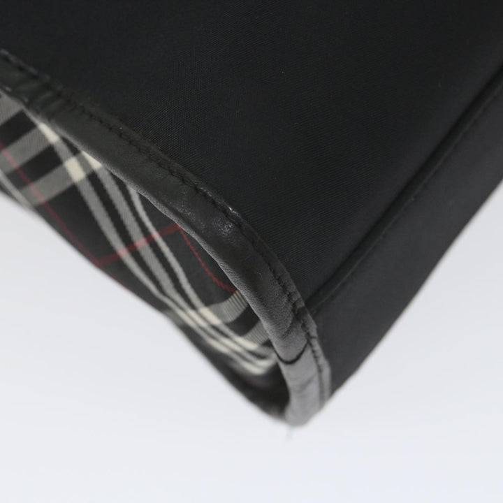 Burberry Black Label Hand Bag Nylon Black Auth bs10089
