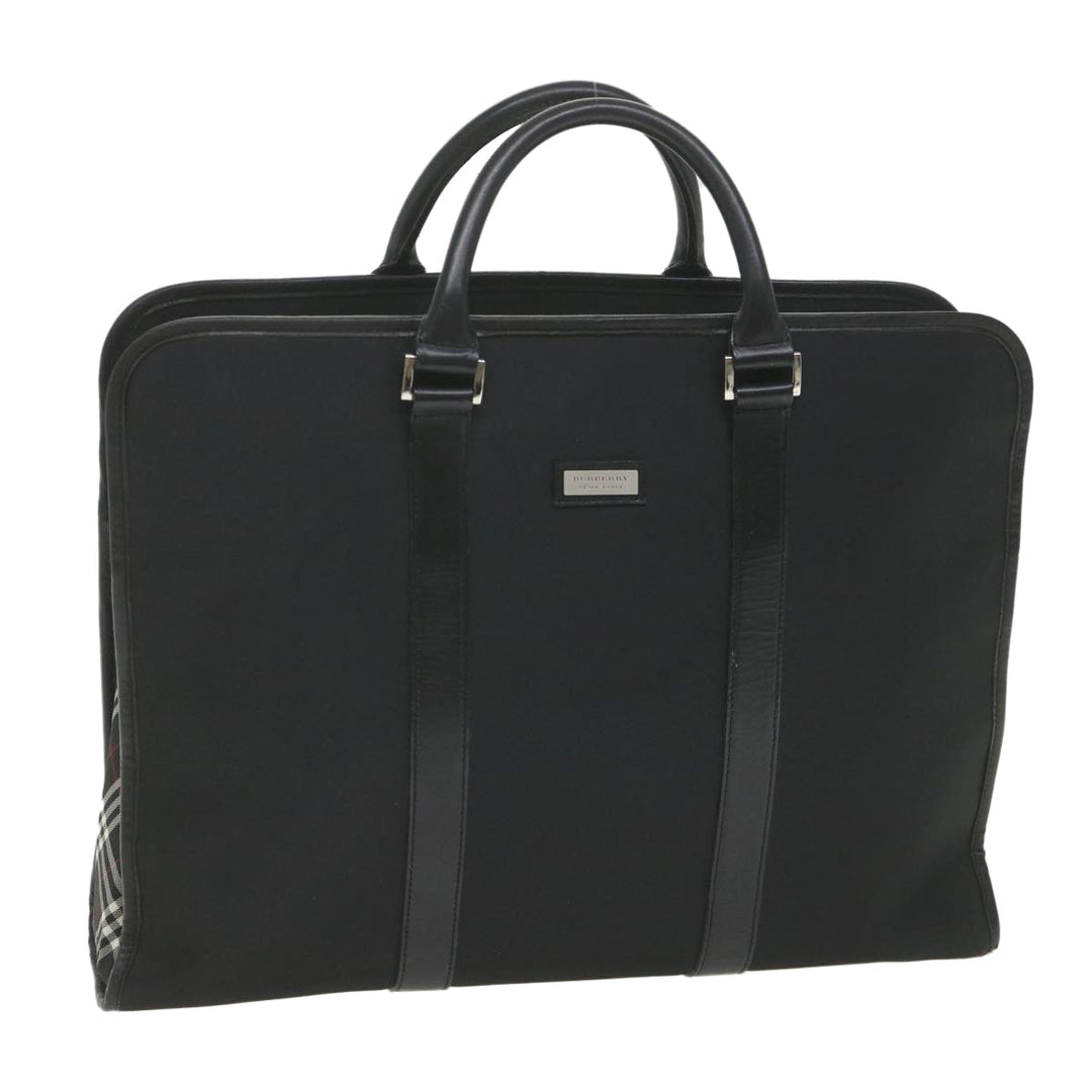 Burberry Black Label Hand Bag Nylon Black Auth bs10089
