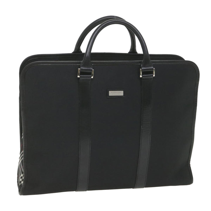 Burberry Black Label Hand Bag Nylon Black Auth bs10089