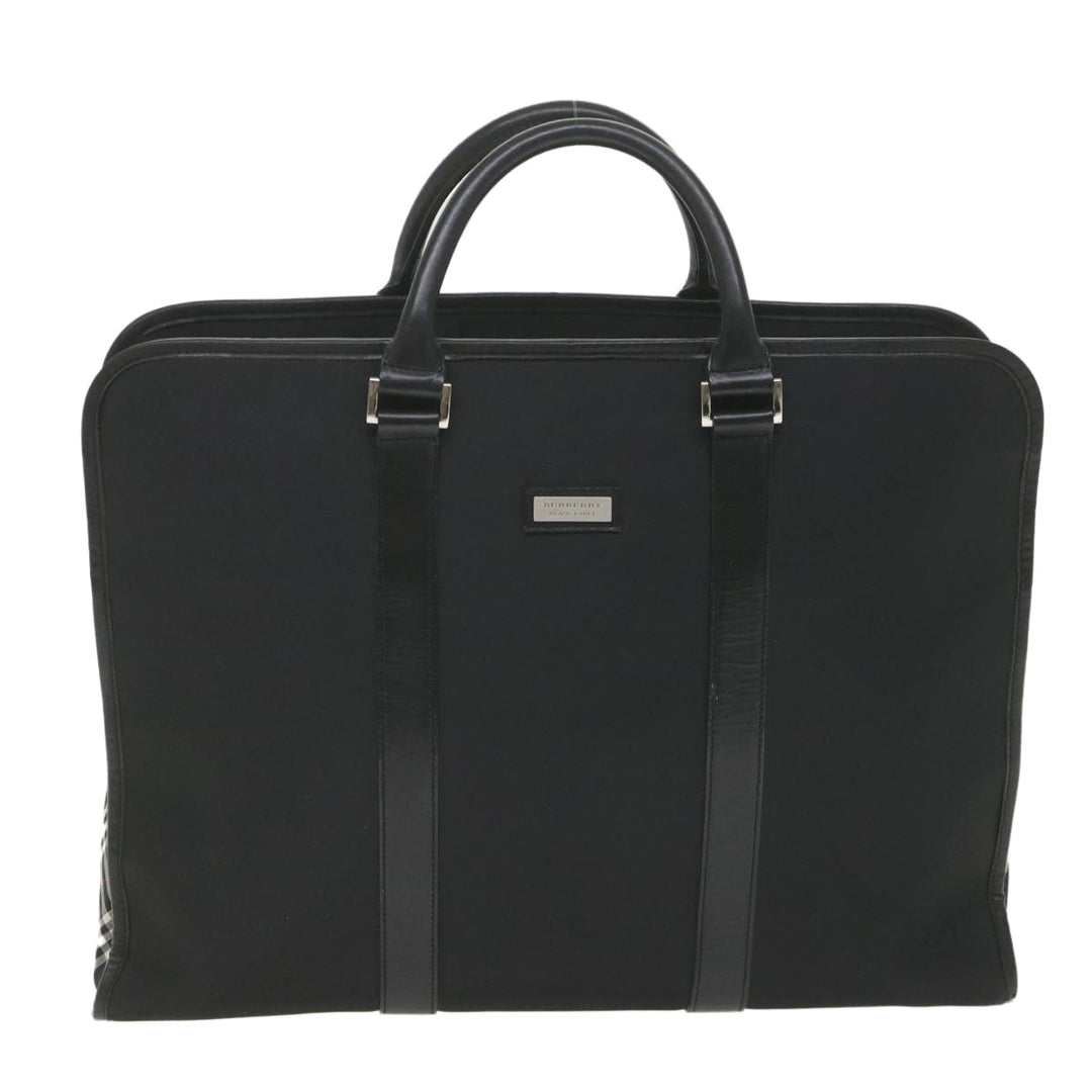 Burberry Black Label Hand Bag Nylon Black Auth bs10089