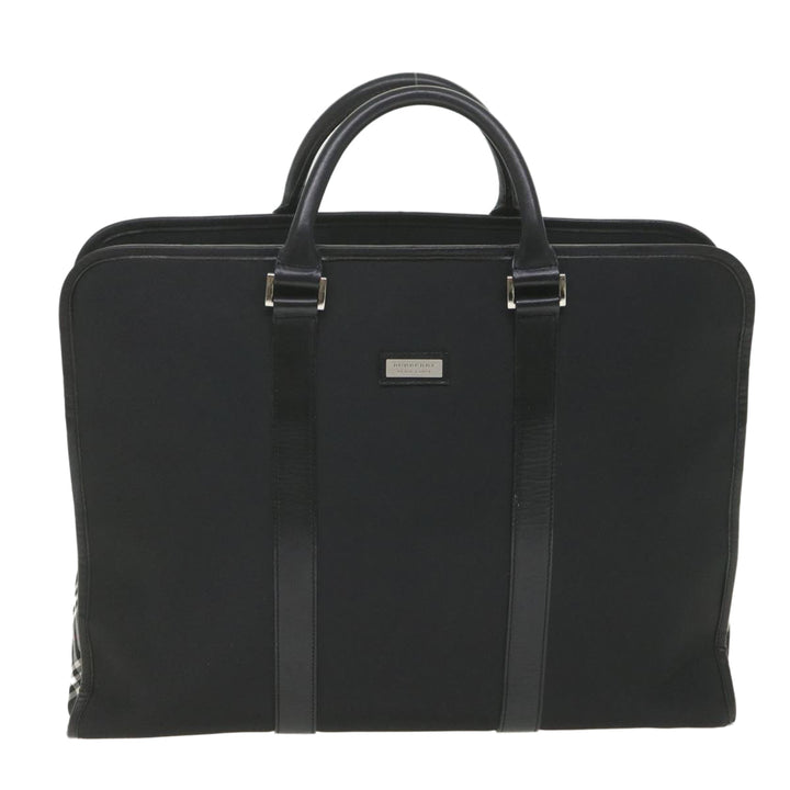 Burberry Black Label Hand Bag Nylon Black Auth bs10089