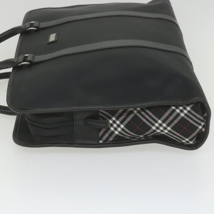 Burberry Black Label Hand Bag Nylon Black Auth bs10089