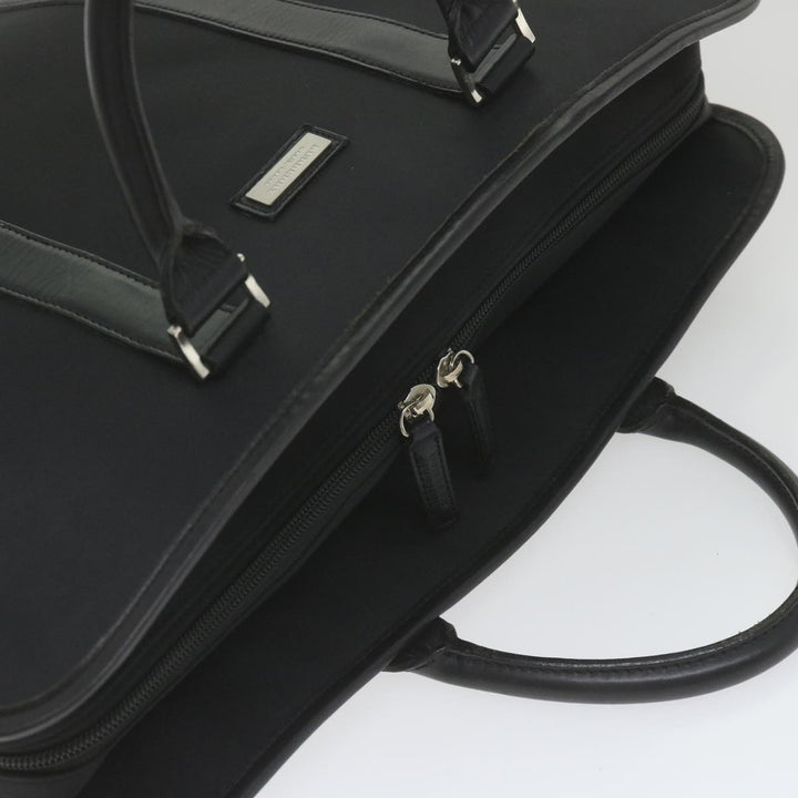 Burberry Black Label Hand Bag Nylon Black Auth bs10089