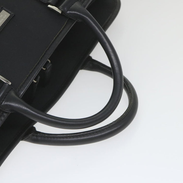 Burberry Black Label Hand Bag Nylon Black Auth bs10089