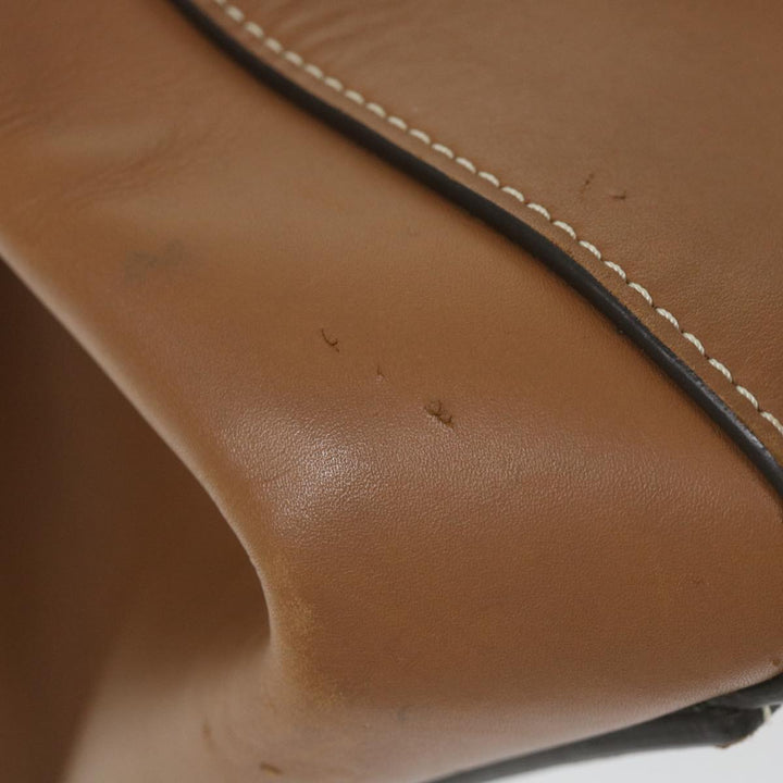 Celine Edge Hand Bag Leather Brown  10092