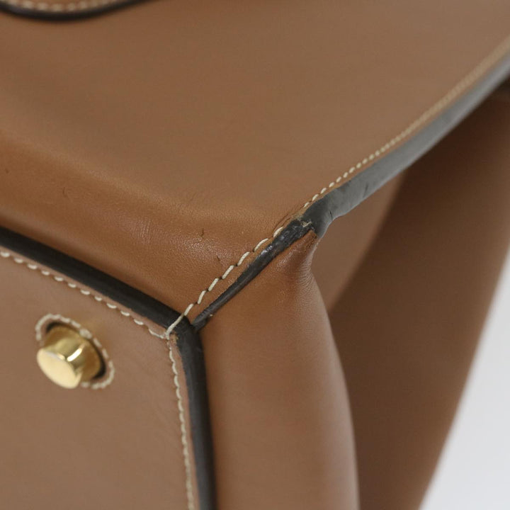 Celine Edge Hand Bag Leather Brown  10092